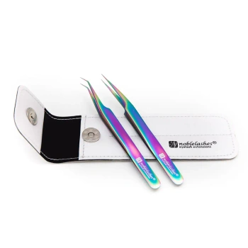 Set of rainbow tweezer + case