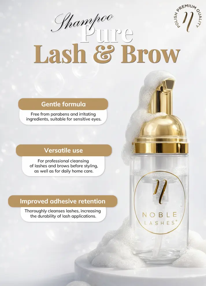 Lash and brow shampoo Pure Lash & Brow by Noble Lashes szampon-ENG