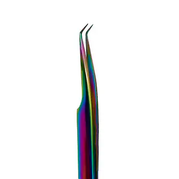 Curved rainbow tweezer 45° for Eyelash