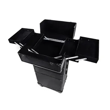 Black cosmetic case trolley for tools and products
