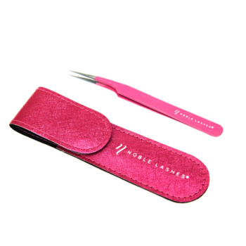 Straight Pink Tweezer F Type Eyelashes