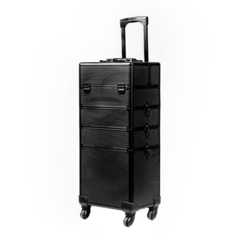 Black cosmetic case trolley for tools and products
