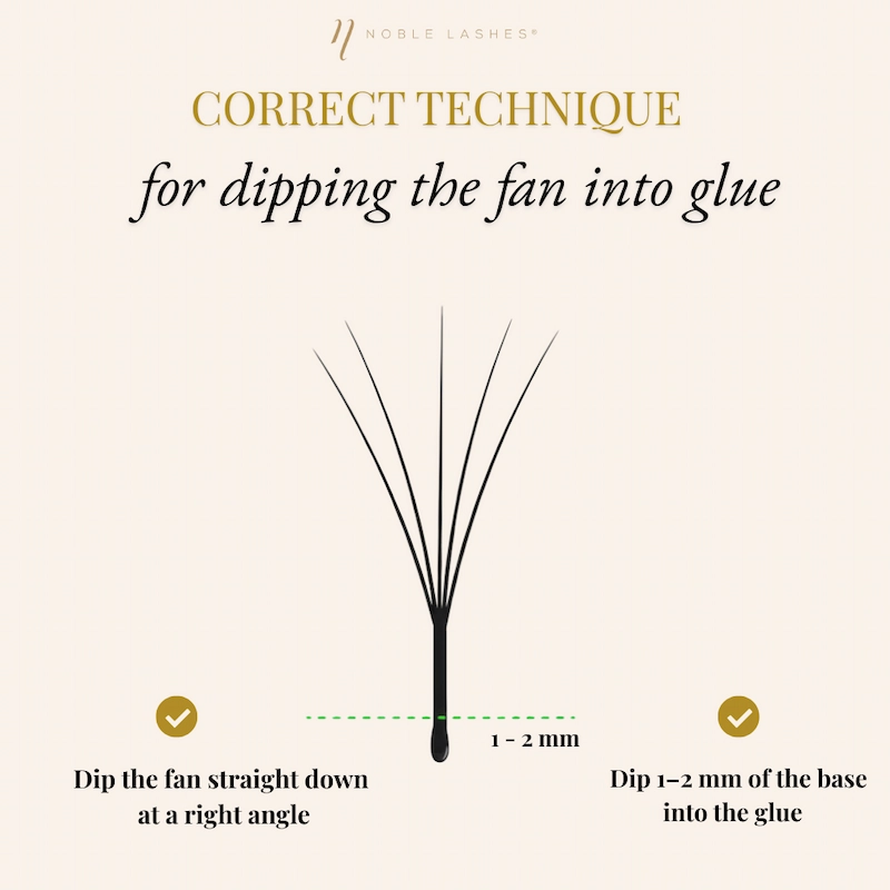 Lash fan dipping technique