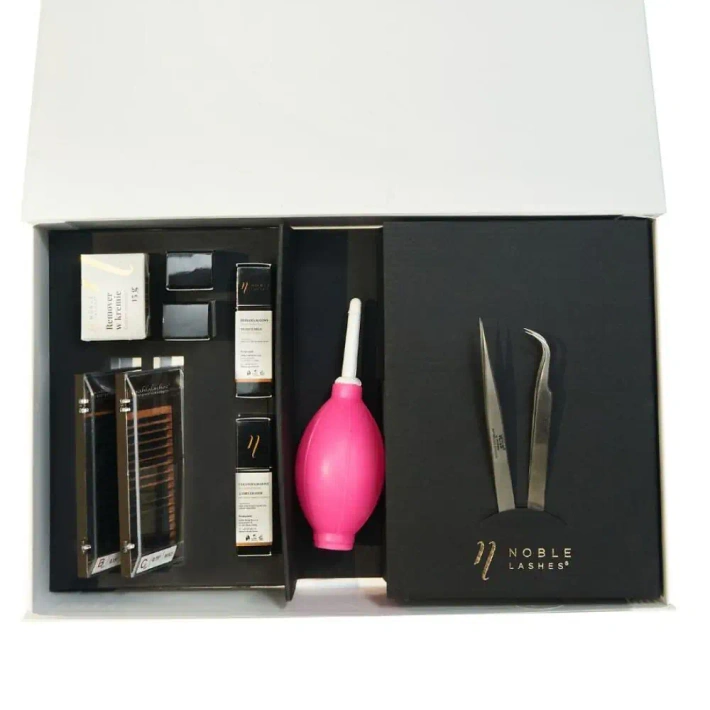 1:1 Eyelash Extension Starter Kit with a Pink Cosmetic Case