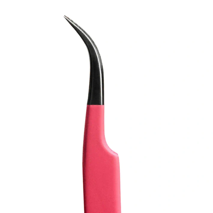 Curved Light Pink Tweezer for Eyelash