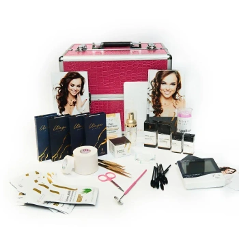 Premium Eyelash Extension Starter Kit with a Pink Cosmetic Case