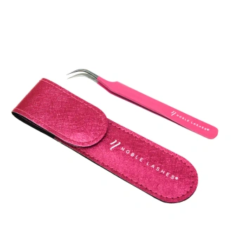 Curved Pink Tweezer for Eyelash