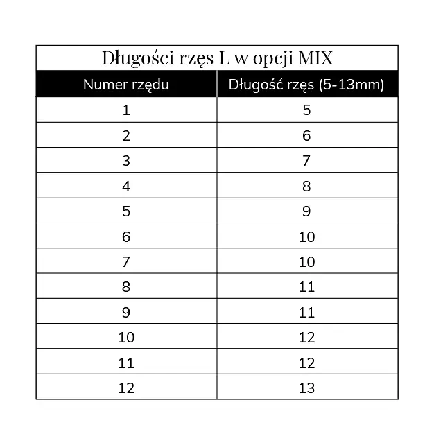 L Lashes 12 strips different lengths